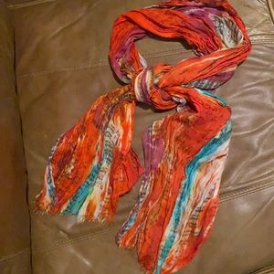 Multi colored thin scarf